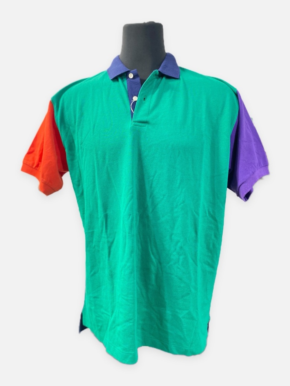 Vintage 90s NWT Sears Colorblock Polo Golf Shirt L  XL Preppy Streetstyle Sporty